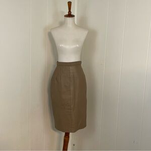 Vintage Leather Knee Length Pencil Skirt